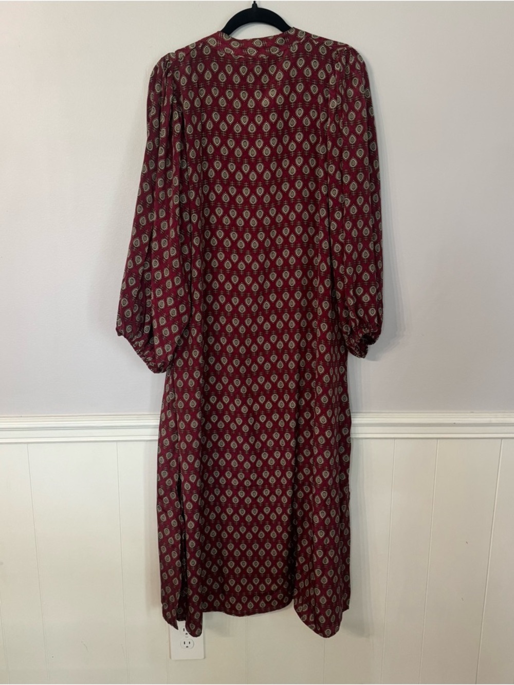 Raga Women’s Long Sleeve V-Neck Rahi L/S Maxi Dress in Burgundy Sz L NWT - Picture 7 of 7